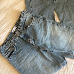 Zara Distressed Grey Blue Denim Jeans